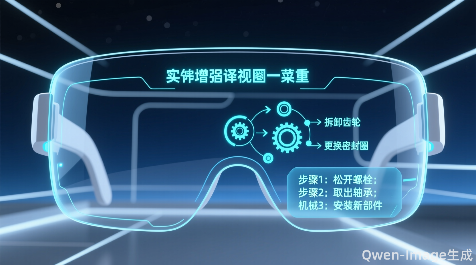 AR界面实时翻译与维修指导示意图