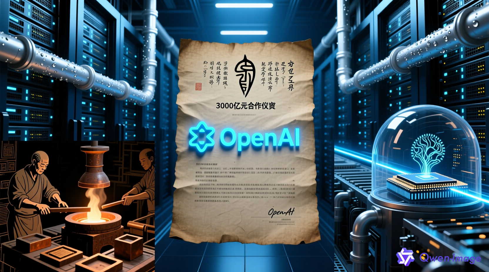 OpenAI与甲骨文3000亿美元算力协议可视化