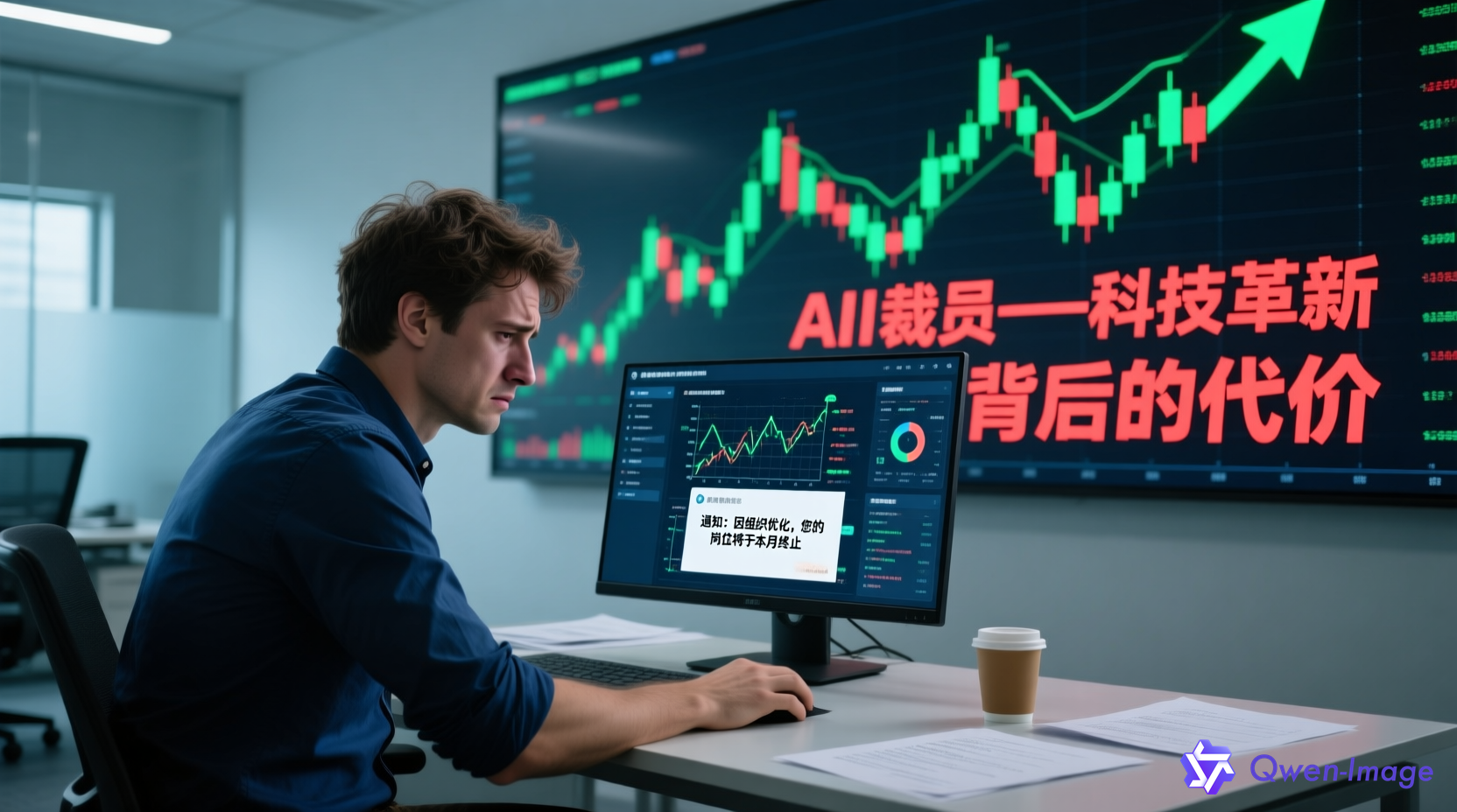 数据科学家面对AI裁员的沮丧场景