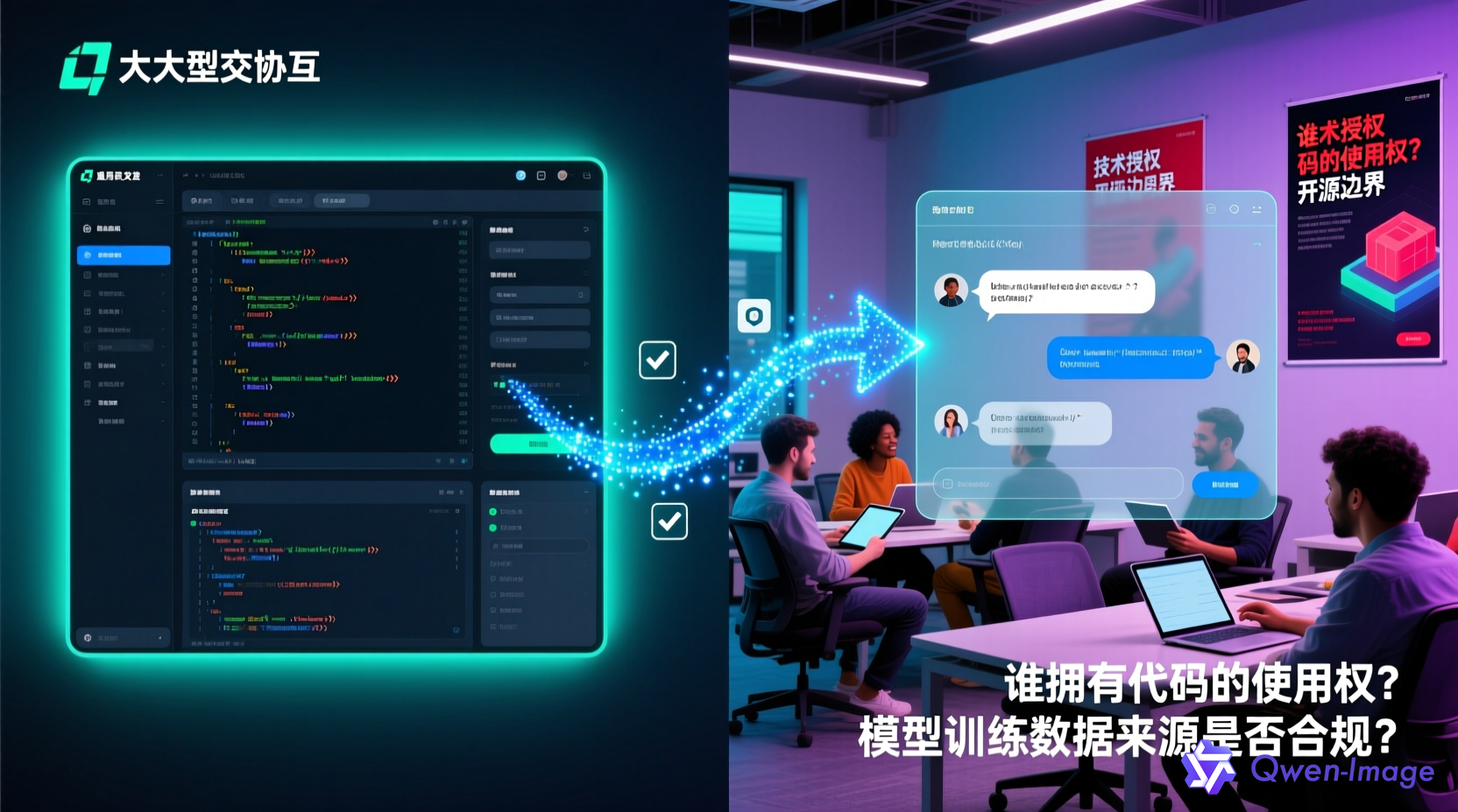 AI编程工具与大模型技术授权合作争议示意图