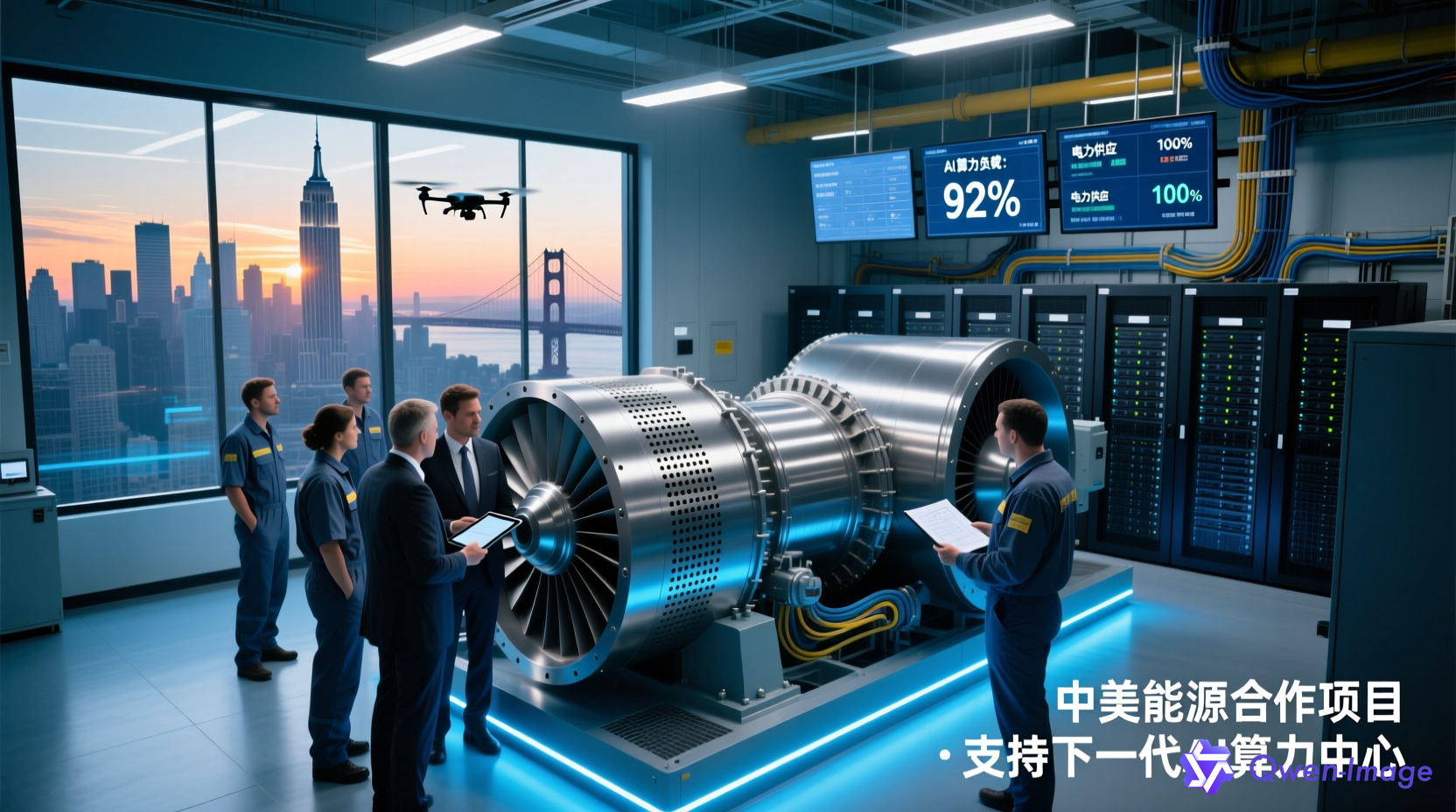 中美能源合作支持AI算力的数据中心场景