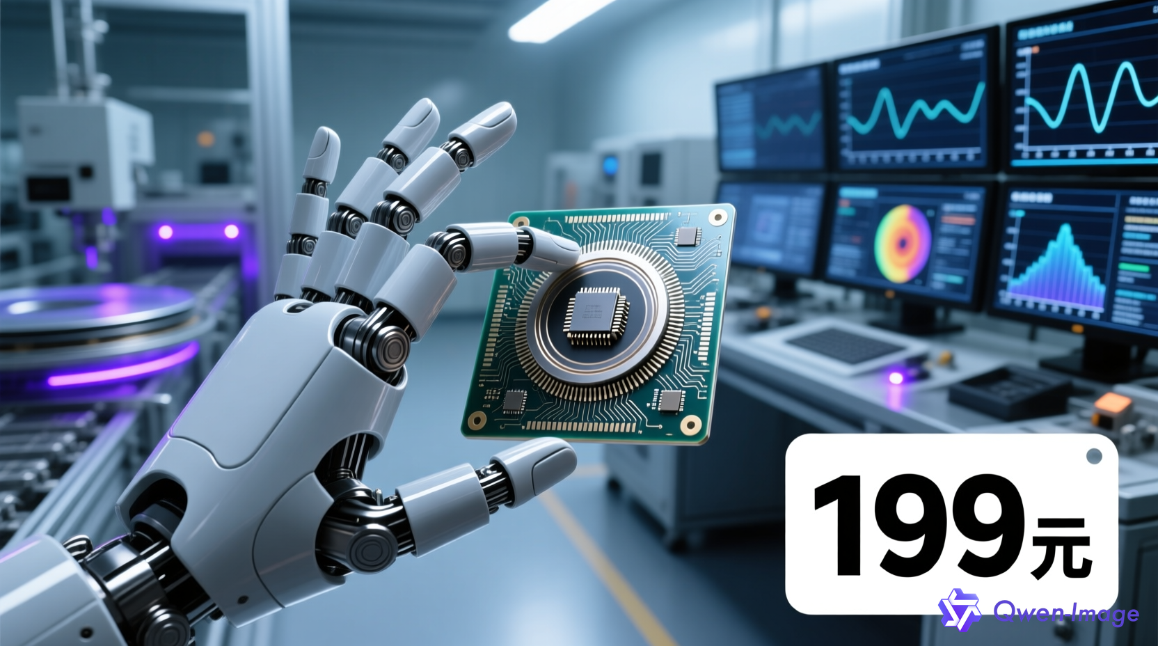 高精度霍尔触觉传感器特写，199元价格标签展示