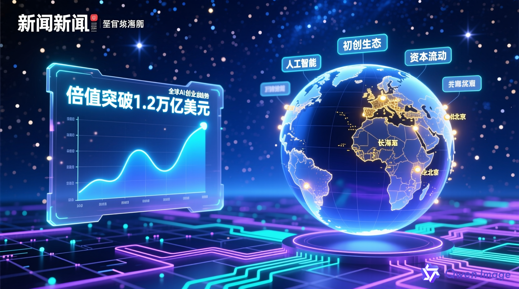 每日AI创业快讯封面图 - 科技新闻与商业数据可视化