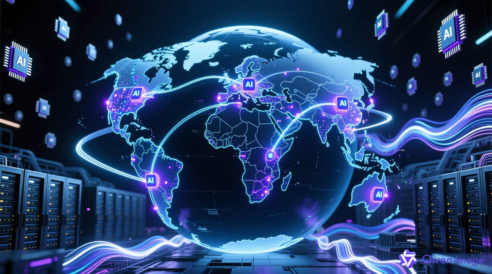 全球AI算力基础设施扩张概念图