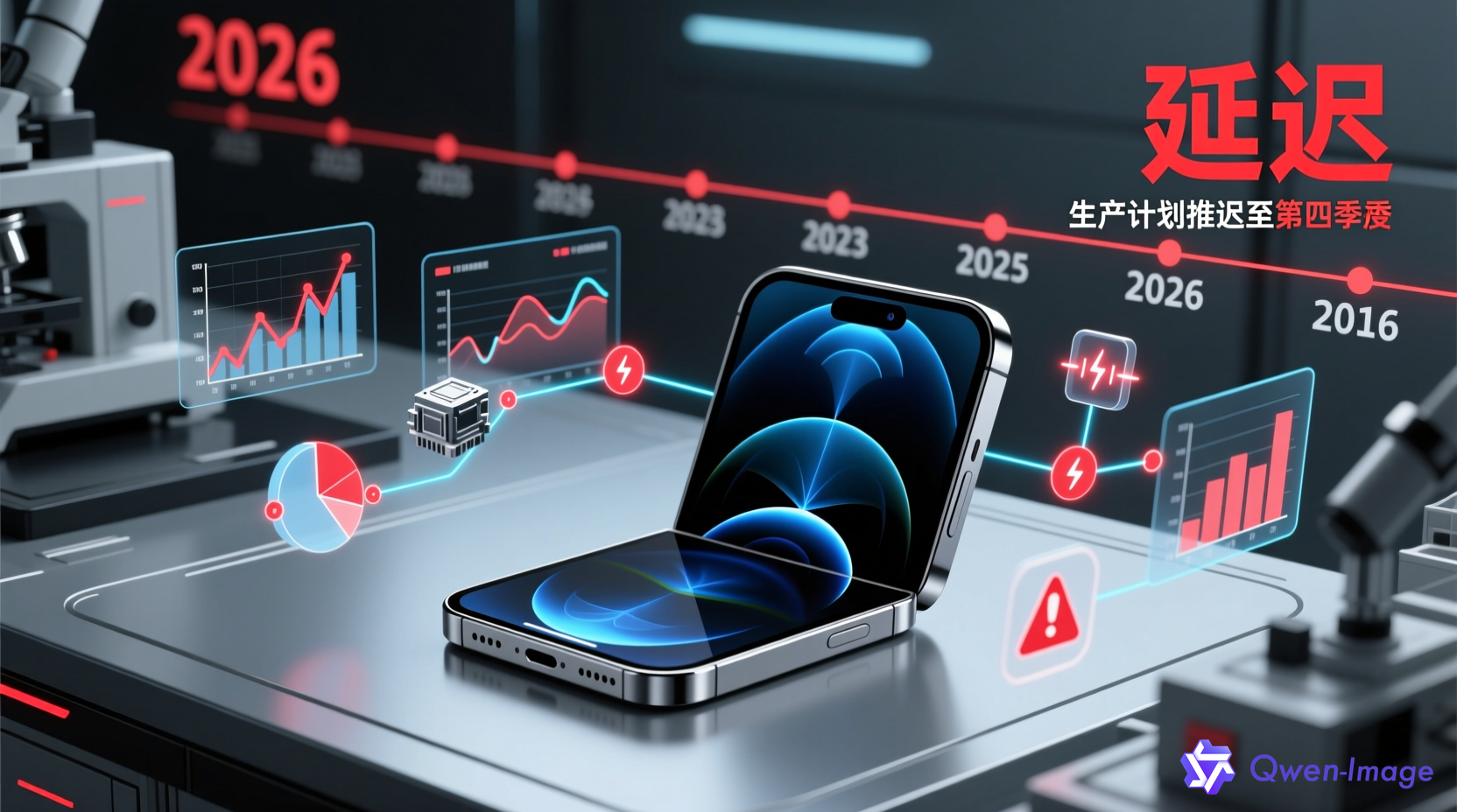 折叠屏iPhone原型机延迟生产概念图 - 2026年创业快讯封面