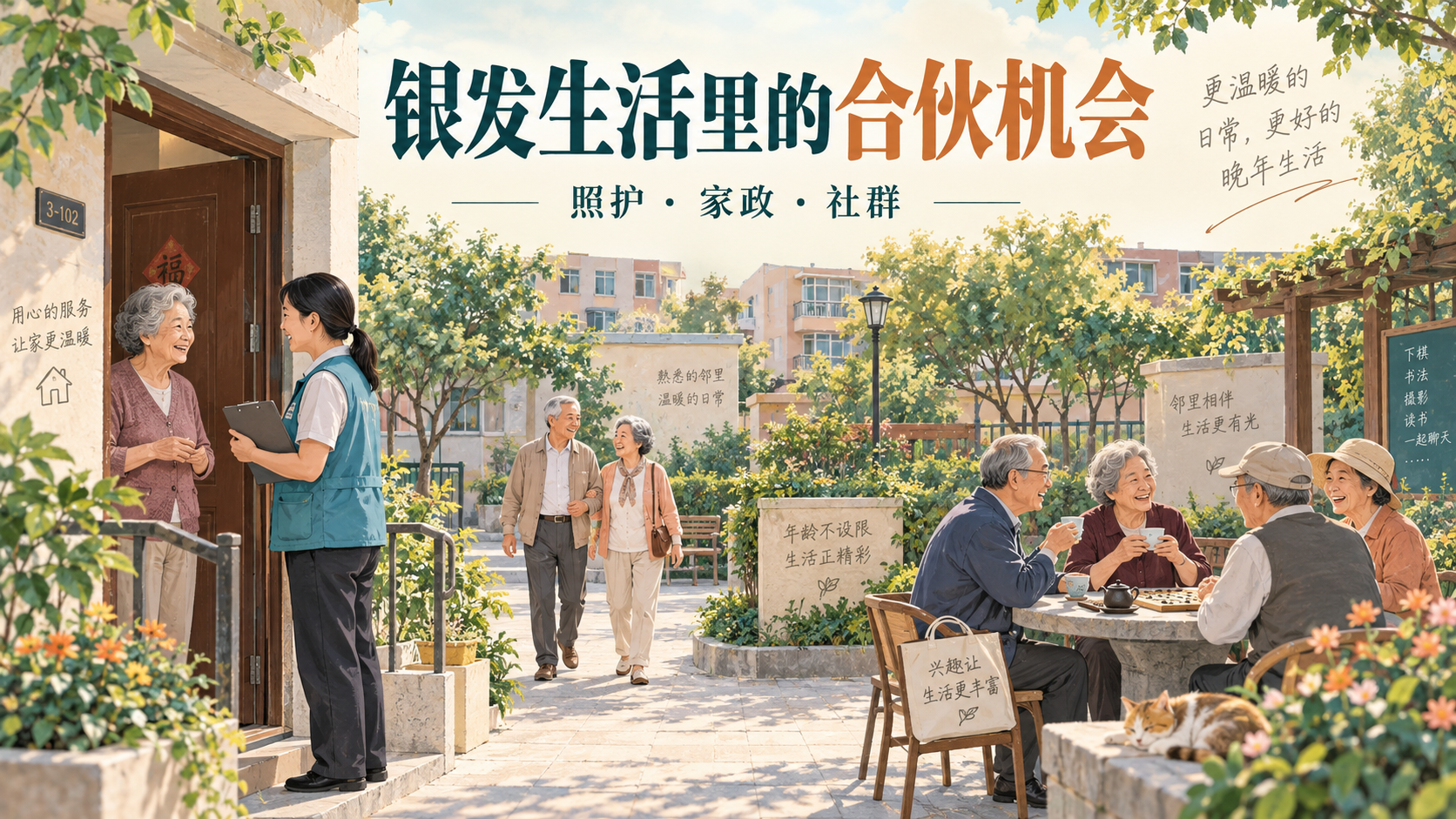银发生活服务概念封面